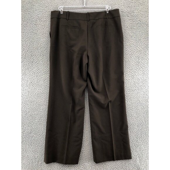 LOFT Pants Womens 14 Petite Ann Brown Wool Blend Lined Wide Leg Office Career - Picture 3 of 12